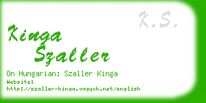 kinga szaller business card